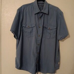Magellan Sportswear Men's Button Up Sz XL  Blue    Short Sleeve Hunting Fishing